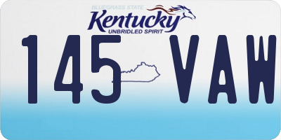 KY license plate 145VAW