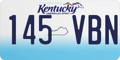 KY license plate 145VBN