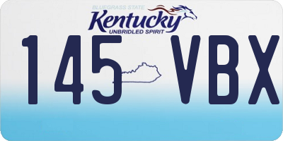 KY license plate 145VBX