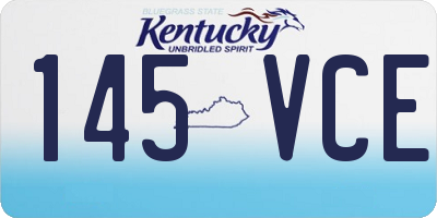 KY license plate 145VCE