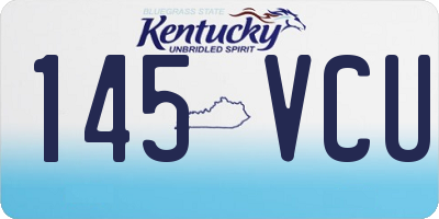 KY license plate 145VCU
