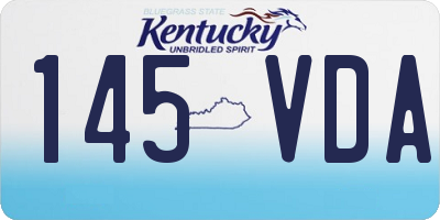 KY license plate 145VDA