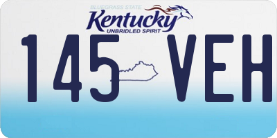 KY license plate 145VEH
