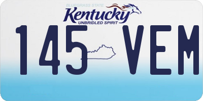 KY license plate 145VEM