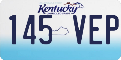 KY license plate 145VEP