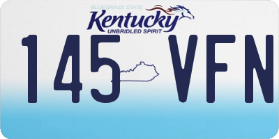 KY license plate 145VFN