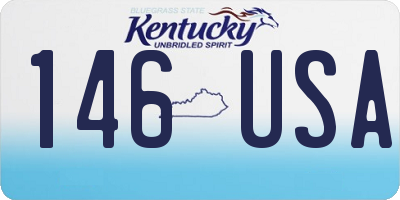 KY license plate 146USA