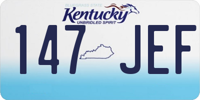 KY license plate 147JEF