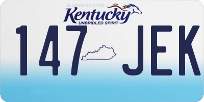 KY license plate 147JEK