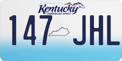 KY license plate 147JHL