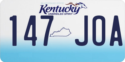 KY license plate 147JOA