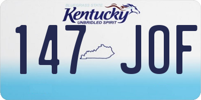 KY license plate 147JOF