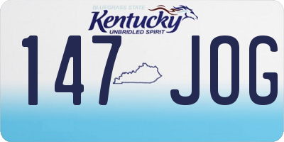 KY license plate 147JOG