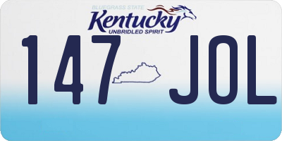 KY license plate 147JOL