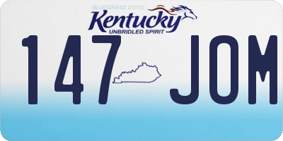 KY license plate 147JOM