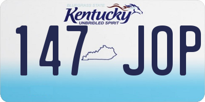 KY license plate 147JOP