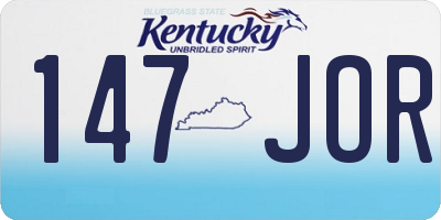 KY license plate 147JOR