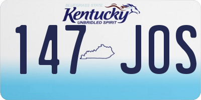 KY license plate 147JOS
