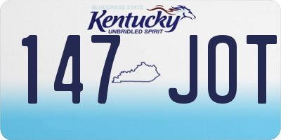 KY license plate 147JOT