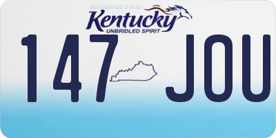 KY license plate 147JOU