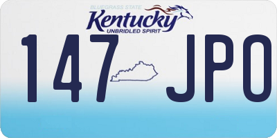 KY license plate 147JPO