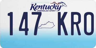 KY license plate 147KRO