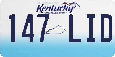KY license plate 147LID