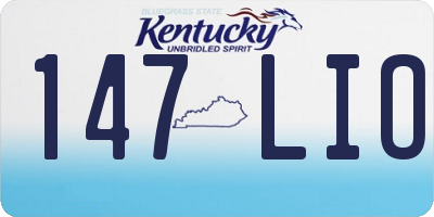 KY license plate 147LIO