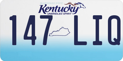 KY license plate 147LIQ