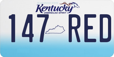 KY license plate 147RED