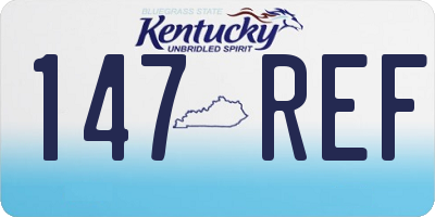 KY license plate 147REF