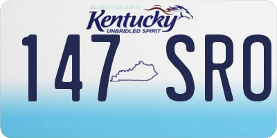 KY license plate 147SRO