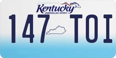 KY license plate 147TOI