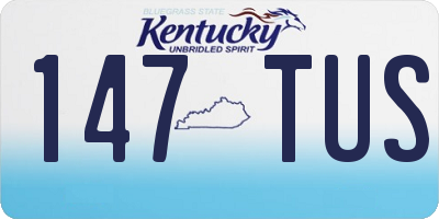 KY license plate 147TUS