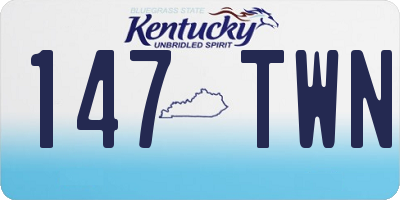 KY license plate 147TWN