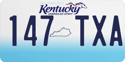 KY license plate 147TXA