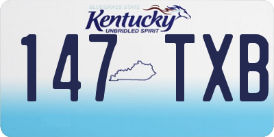 KY license plate 147TXB