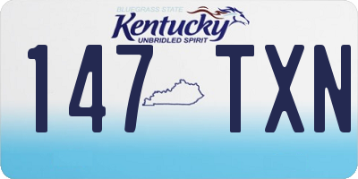 KY license plate 147TXN