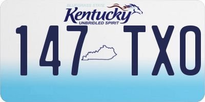 KY license plate 147TXO