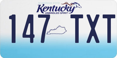 KY license plate 147TXT