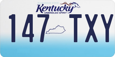 KY license plate 147TXY