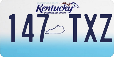 KY license plate 147TXZ