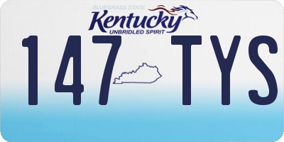 KY license plate 147TYS