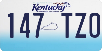 KY license plate 147TZO