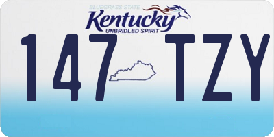 KY license plate 147TZY