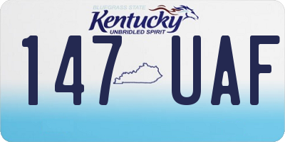 KY license plate 147UAF