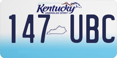 KY license plate 147UBC