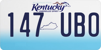 KY license plate 147UBO