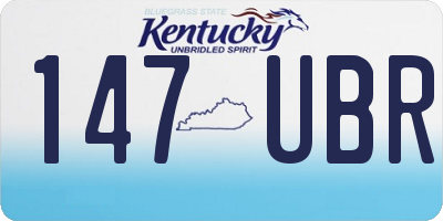 KY license plate 147UBR
