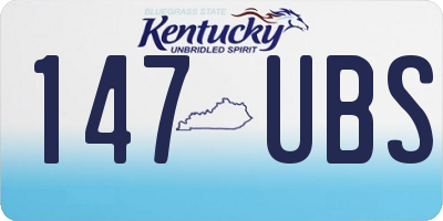 KY license plate 147UBS